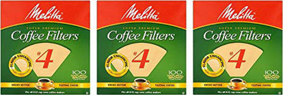 Picture of Melitta Cone Coffee Filters, Natural Brown #4, 100 Count (Pack Of 3)