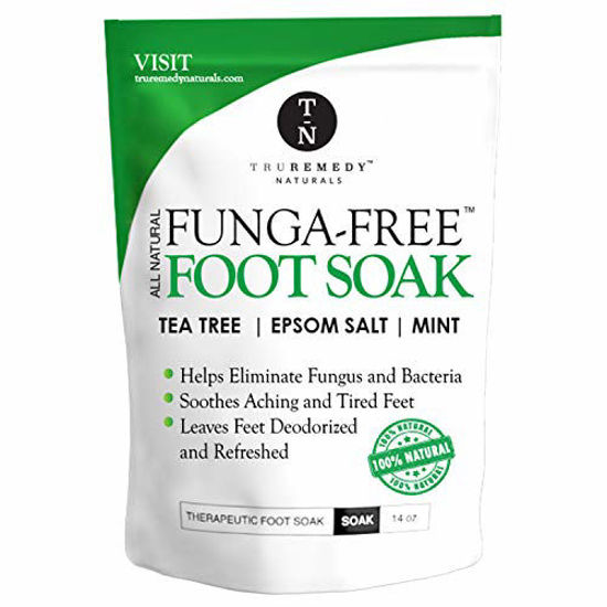 Picture of Tea Tree Oil Foot Soak with Epsom Salt & Mint, Feet Soak Helps Toenail System, Athletes Foot & Stubborn Foot Odor - Foot Bath Salt Softens Calluses & Soothes Sore Tired Feet, 14 Ounce