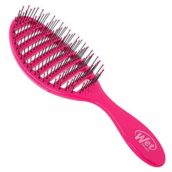 Wet Brush Speed Dry Detangler (Pink)- Ergonomic, Heat Flex Bristles, Blow  Dry, Detangling Knots, Snag-Free, Anti-Static Brush for All Hair Type