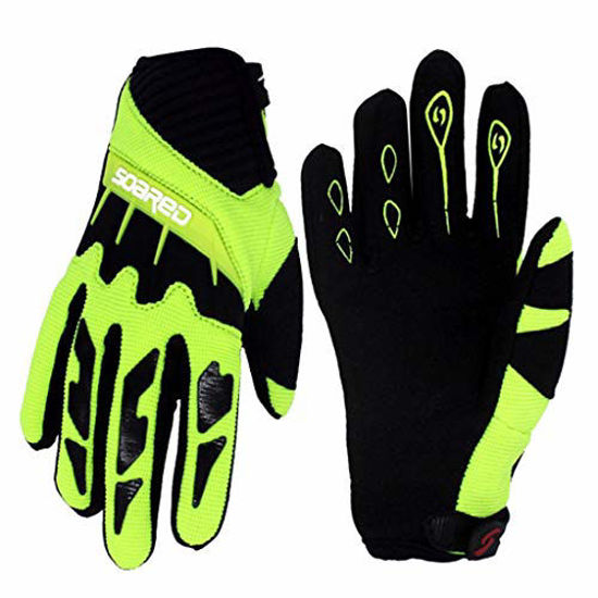 Gogokids Kids Cycling Gloves Children Full Finger Sports Gloves for Skating Road Bicycle Mountain Bike Skateboard Green M