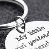 Picture of Daughter Keychain Gift from Father Mother for Bride Adult Daughter Little Girl Birthday Wedding Valentine Day Graduation Christmas Dad Mom Gifts for Women Teen Teenage Key Ring Jewelry