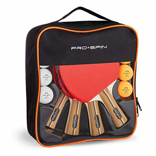 Picture of PRO SPIN Ping Pong Paddles - High-Performance 4-Player Set | Premium Table Tennis Paddles, 3-Star Ping Pong Balls, Compact Storage Case | Ping Pong Paddles Set of 4 for Indoor & Outdoor Games