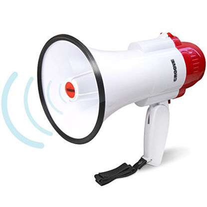 Picture of Croove Portable 30 Watt Bullhorn/Megaphone with Siren & Cheering - 800 Yard Range - Powerful and Lightweight