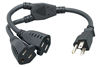 Picture of Cablelera Power Cord Extension and Splitter, NEMA 5-15P to NEMA 5-15R x 2, 16 AWG, 13A, 125V (ZWACPQAG-14)