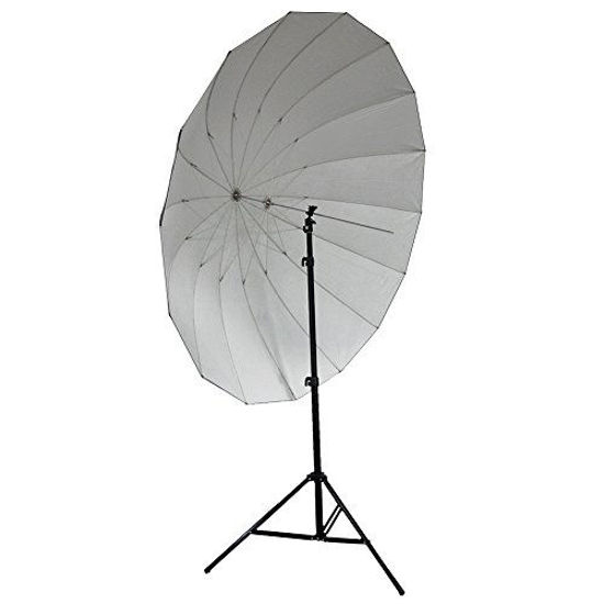 Picture of Neewer 72"/185cm Silver with Black Cover Reflective Parabolic Umbrella 16 Fiberglass Rib 7mm Shaft, includes Portable Carrying Bag