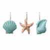 Picture of AGPTEK Shower Curtain Hooks, 12PCS Anti Rust Decorative Resin Hooks for Bathroom, Baby Room, Bedroom, Living Room Decor (Blue Seashell)