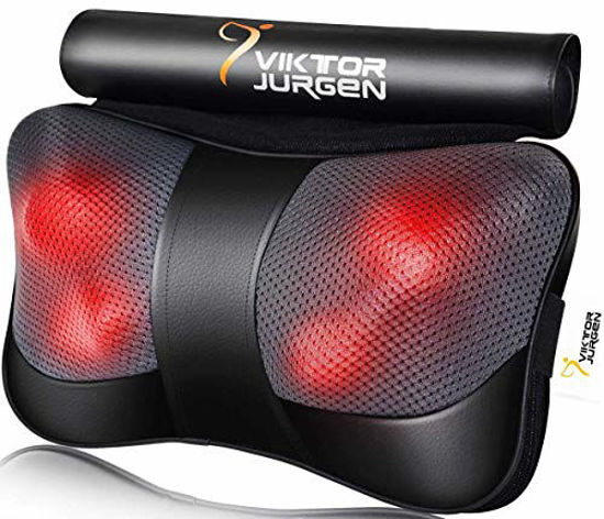 Snap-On Neck Massager with Heat Back Massage Pillow