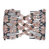 Picture of LOVEF 5pcs New Stretch Flower Bow Glass Bead Hair Head Comb Cuff Double Clip Good Gift