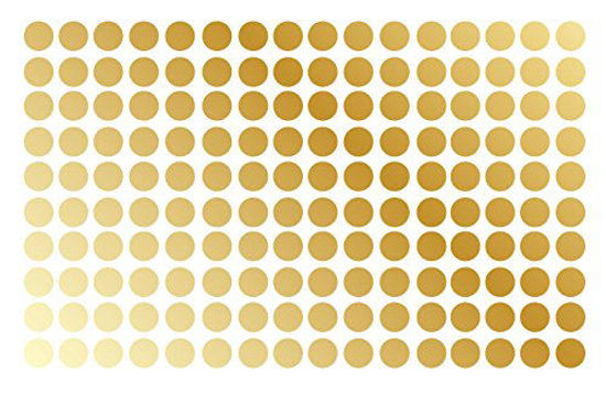 Picture of Innovative Stencils Polka Dot Wall Decal Nursery Kids Room Peel and Stick Removable Sticker Circle Pattern Decor #1326 (1.5" (150 Dots), Gold)