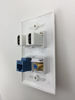 Picture of IBL-4 Port Wall Plate with Coaxial TV Cable F Type + Cat6 Ethernet +2 HDMI Keystone Female to Female Jack in White