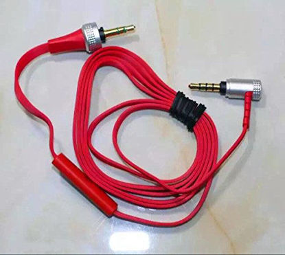 Picture of Replacement Audio Remote Mic Volume Control Aux Cable Wire Cord for Sony MDR-X10 MDR-XB920 MDR-X910 Headphones Red