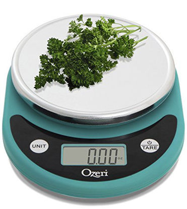 Picture of Ozeri Pronto Digital Multifunction Kitchen and Food Scale, Compact, Teal Blue