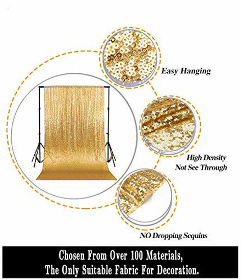 GetUSCart- ShinyBeauty Gold-Sequin BACKDROP-2FTx8FT Sequin Photo ...