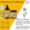 Picture of Relief Arnica Massage Oil - Great for Sports & Athletic Therapeutic Massage - All Natural - Arnica Montana for Sore Muscle Relief. Contains Sweet Almond, Jojoba, Grapeseed & Essential Oils 8.5oz