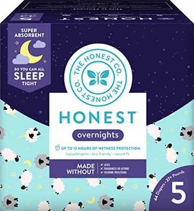 Picture of Honest Overnight Baby Diapers, Club Box, Sleepy Sheep, Size 5 (44 Count)