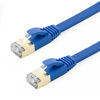 Picture of Buhbo 6 inch (0.5 ft) CAT7 Flat Ethernet Cable Shielded STP Network Snagless Cable RJ45 Cat 7 (5-Pack) Blue