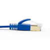 Picture of Buhbo 6 inch (0.5 ft) CAT7 Flat Ethernet Cable Shielded STP Network Snagless Cable RJ45 Cat 7 (5-Pack) Blue