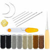 Picture of HOWIN Upholstery Repair Kit, 18 Pieces Upholstery Thread Assorted Hand Sewing Needles Carpet Leather Canvas DIY Tool Set