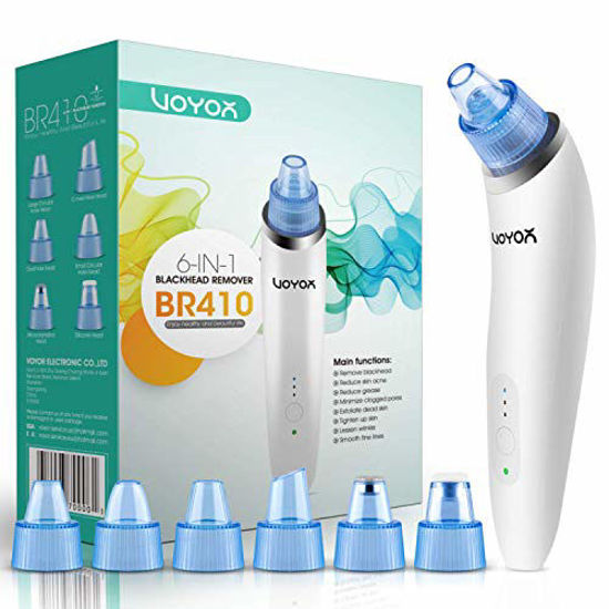 Picture of VOYOR Blackhead Remover Pore Vacuum - Electric Face Vacuum Pore Cleaner Acne White Heads Removal with 6 Suction Head BR410