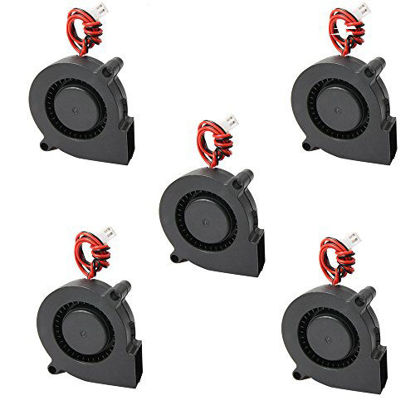 Picture of Comidox 5Pcs Black Brushless DC Cooling Blower Fan 5015S 5V 0.1-0.3A 50x15mm
