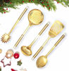 Picture of STYLED SETTINGS Gold/Brass Cooking Utensils for Modern Cooking and Serving, Kitchen Utensils -Stainless Steel Cooking Utensils 5 PCS-Gold Serving Spoon, Gold Soup Ladle, Pasta Serving 