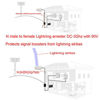 Picture of Lightning Arrestor N Male to Female Bulkhead 50 Ohm 0-3GHz with 90V Gas Tube Coaxial WiFi Lightning Arrester (Lightning arrestor N Male to Female)