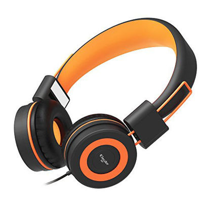 Picture of Elecder i37 Kids Headphones Children Girls Boys Teens Foldable Adjustable On Ear Headphones 3.5mm Jack Compatible Cellphones Computer MP3/4 Kindle School Tablet Orange/Black