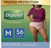 Picture of Depend FIT-FLEX Incontinence Underwear for Women, Disposable, Maximum Absorbency, Medium, Blush, 56 Count (2 Packs of 28) (Packaging May Vary)