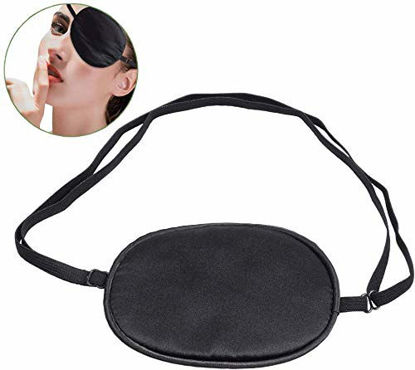 Picture of Pure Silk Eye Patch For Adults, Amblyopia Obscure Astigmatism Training Strabismus Correction Black