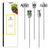 Picture of Cocktail Picks Stainless Steel Martini Picks Reusable Olive Picks Garnish Skewer Fruit Toothpicks Gift Set