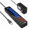 Picture of Powered USB 3.0 Hub, Atolla USB 3.0 Data Hub 11 Ports - 7 USB 3.0 Data Ports + 4 Smart Charging Port with Individual On/Off Switches and 12V/4A Power Adapter USB Hub 3.0 Splitter