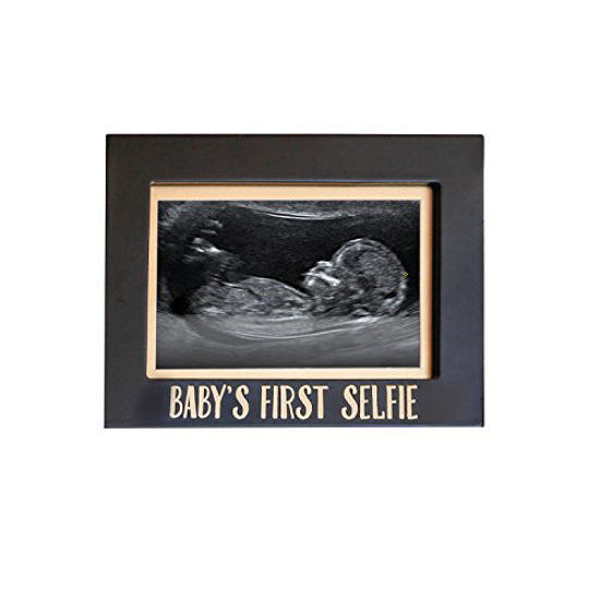 Picture of Babys First Selfie Sonogram Frame, Babys Ultrasound Photo Frame, Pregnancy Announcement, Gender-Neutral, Black