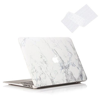 Picture of RUBAN Case Compatible with MacBook Air 13 Inch (Models: A1369 & A1466, Older Version 2010-2017 Release), Slim Snap On Hard Shell Protective Cover and Keyboard Cover, White Marble