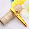 Picture of Kazoo Golden Aluminum Alloy with Five Membrane Flute Diaphragm Mouth Kazoos Musical Instruments