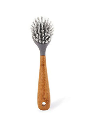 Picture of Full Circle Tenacious C Cast Iron Brush and Scraper, Bamboo Handle, 1 EA, Grey