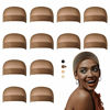 Picture of Dreamlover Wig Caps for Lace Front Wig, Brown Stocking Wig Cap for Women, Bald Cap for Wigs, 12 Pack