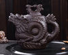 Picture of Authentic Yixing Teapot Dragon and Phoenix Tea Pot Big Capacity Purple Clay Tea Set Kettle Kung Fu Teapot (Black)