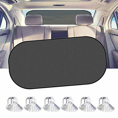 Picture of IC ICLOVER Car Sun Shade, UV Protection Folding Auto Rear Window Sunshade, 39 x 20 Inch Universal Mesh Back Window Visor with Suction Cup for Children Kids Baby Pet Fit SUV