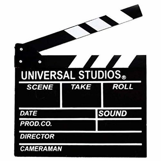 Picture of Movie Film Clap Board, 12"x11" Hollywood Clapper Board Wooden Film Movie Clapboard Accessory with Black & White