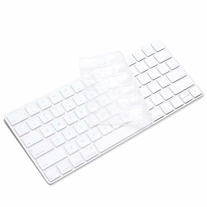 Picture of ProElife Ultra Thin Silicone Keyboard Protector Cover Skin for Apple iMac Magic Keyboard & Magic Keyboard 2 (WITHOUT Numeric Keypad, U.S Version, Model: MLA22L/A--A1644) (Transparent)