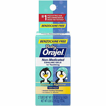 Picture of Orajel Baby Daytime and Nighttime Non-Medicated Cooling Gels for Teething, 2 tubes, 0.18 oz each