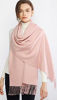 Picture of Winter Cashmere Wool Scarf Pashmina Shawl Wrap for Women Long Large Warm Thick Reversible Scarves Pink and Grey