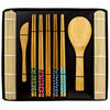 Picture of Soeos Beginner Sushi Making Kit-10 pcs, Bamboo Sushi Kit, Sushi Making Tool Gift Set, Included 2 Rolling Mats - 5 Pairs Chopsticks - Paddle - Spreader- Storage Bag.