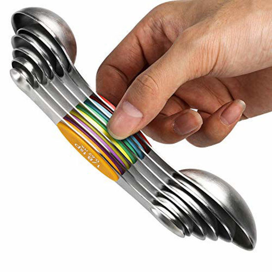 4pcs Measuring Spoons Set, Premium Stainless Steel Metal Spoon Set, Tablespoon and Teaspoon, for Accurate Measure Liquid or Dry Ingredients, for