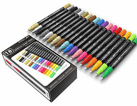 GetUSCart- 24 Colors Acrylic Paint Markers Paint Pens, Dual Tip Pens With  Fine Tip and Brush Tip,Ideal for Canvas, Wood, Rocks, Glass, and More -  Great for Art Projects, DIY Crafts, and