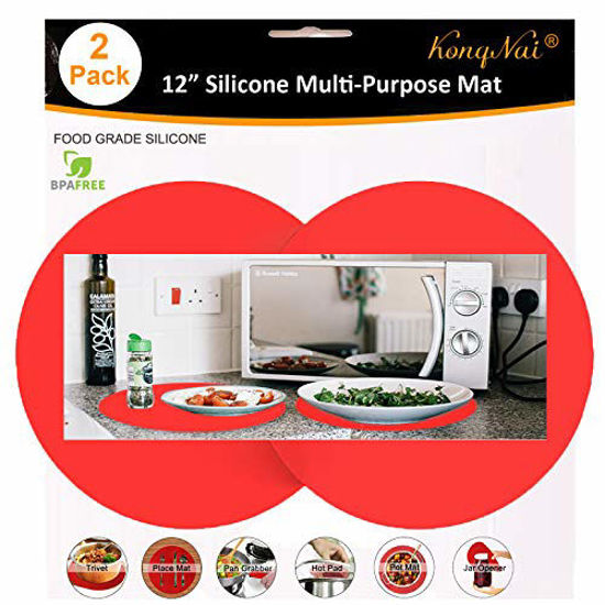 Silicone Microwave Mat 12 Inch, Non Stick Turntable Mat for Kitchen, BPA  Free Multi-Purpose Heat Resistant Oven Mat 2 Pack