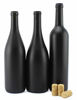 Picture of Cornucopia Black Wine Bottles w/Corks (Set of 3); Black Matte Coated Glass Wine Bottles Various Sizes for Decor and Homemade Wine; Use for Halloween Too