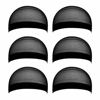 Picture of 6 Pieces Black Stocking Wig Cap Stretchy Nylon Wig Caps Black Nylon Close End Wig Caps for Men and Women