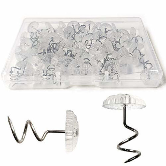 Picture of Twist Pins with Clear Heads, Ideas Bedskirt Pins for Holds Bedskirts, Drapes, Slipcovers and Other Fabric and Materials Securely in Place(Pack of 50)