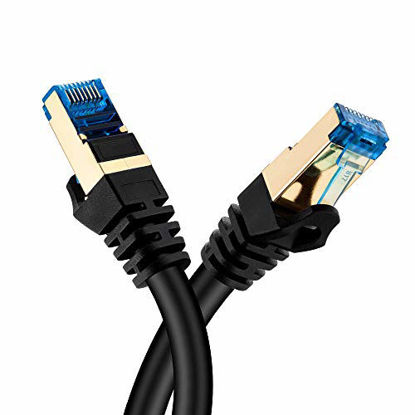 Picture of Outdoor cat 7 ethernet Cable 150 ft, Hftywy ethernet Cable Double Shielded SSTP 10Gbps 600MHz 26AWG Heavy-Duty Ethernet Patch Cable for Modem Router LAN RJ45, UV/Water Proof, Direct Burial